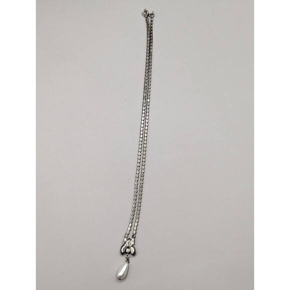 Vintage Rhinestone Drop Pendant Necklace - Picture 6 of 7